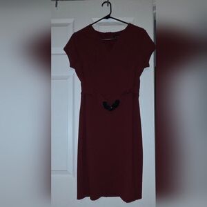 Enfocus Studio Deep Red Midi Dress